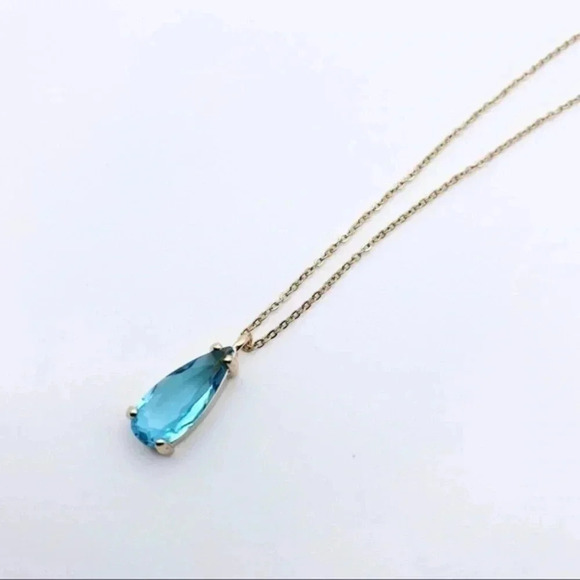 Tear Drop Necklace | Cubic Zirconia Necklace | 18k Gold Plated - Picture 1 of 8